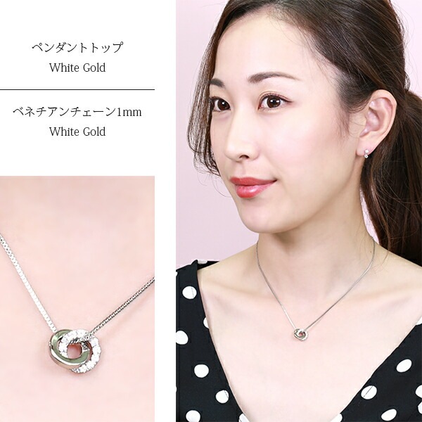 ネックレス 金属アレルギー対応 ペンダント レディース 誕生日 プレゼント ステンレス316L ネック WG色 43cm 長さ調整フリー チェーン キュービック