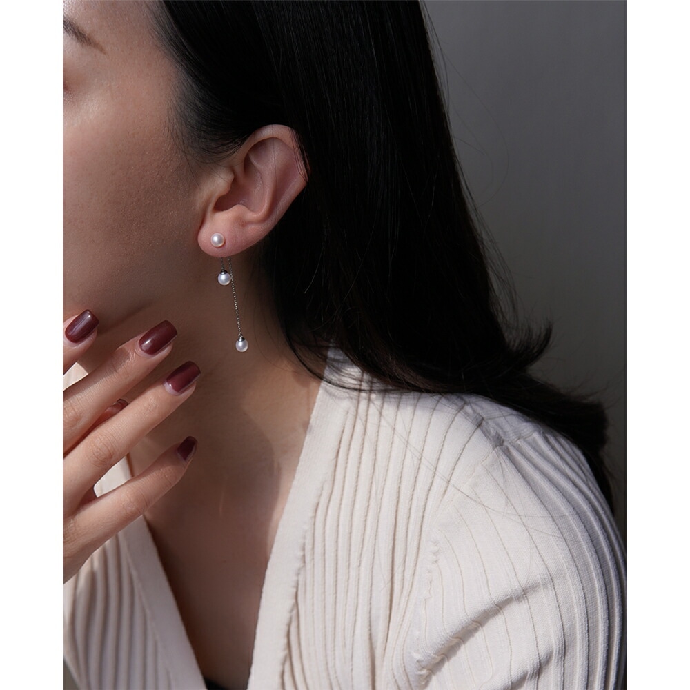 ピアス キャッチブラ 5MM 淡水P バックチェーン