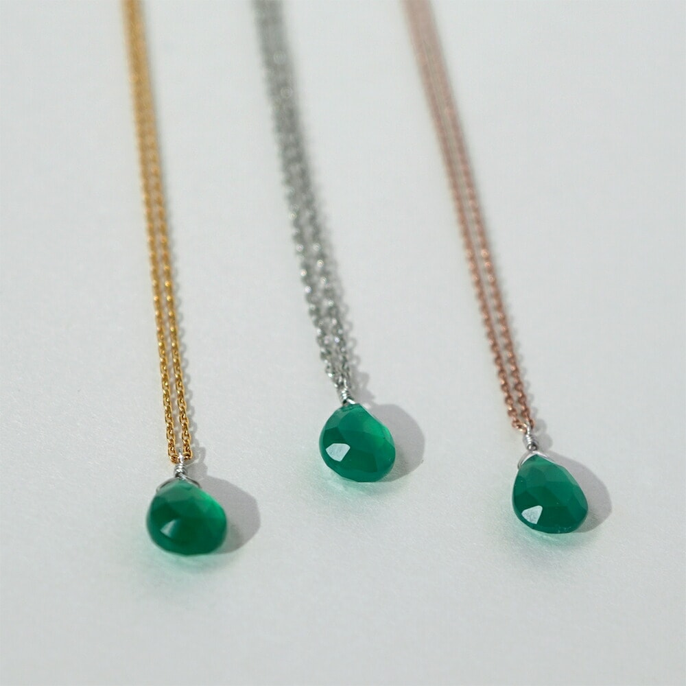 ペンダントトップ 6X8MM P/S ブリオ グリーンオニキス