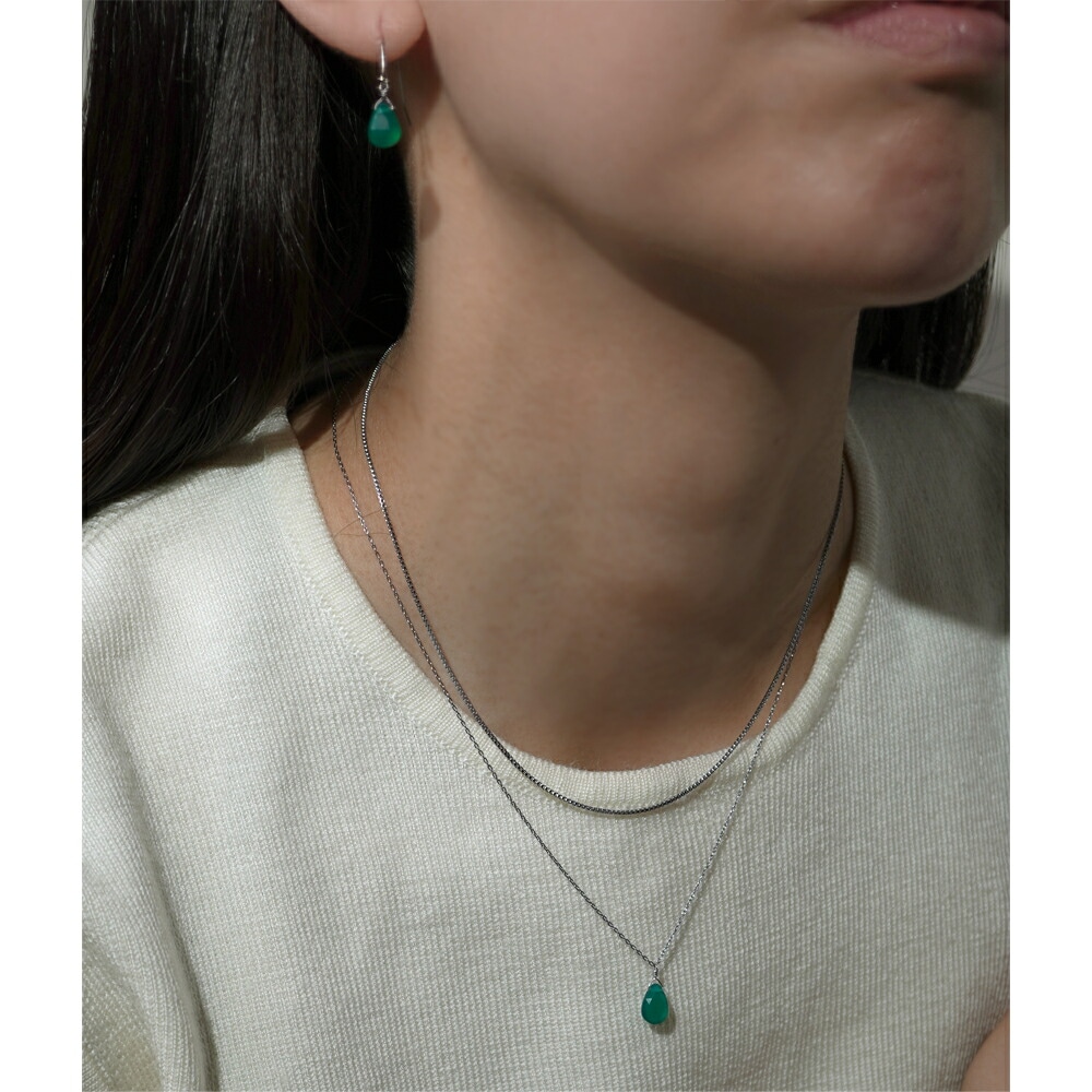 ペンダントトップ 6X8MM P/S ブリオ グリーンオニキス