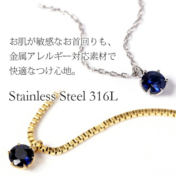 ペンダントトップ 金属アレルギー対応 ペントップ レディース 誕生日 プレゼント ステンレス316 トップ 天然石 誕生石(09月) サファイヤ