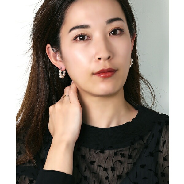 ピアス   3MM半丸 キャッチフープ 6MM 淡水P