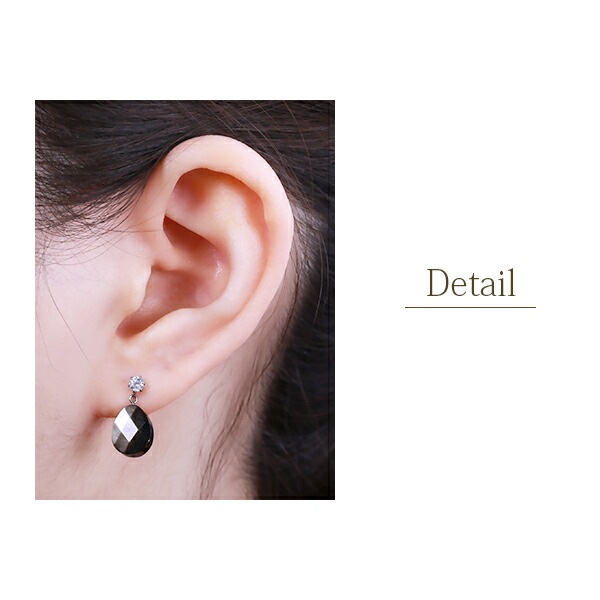 ピアス   3MMCZ 8X10MM P/S 黒蝶貝