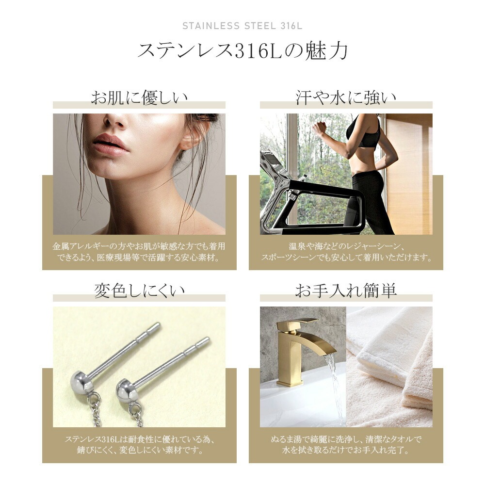 ピアス 金属アレルギー対応 セカンドピアス ファーストピアス レディース 誕生日 プレゼント ステンレス316 キャッチ ピアス 天然石 誕生石(12月) トルコ石【片耳用】