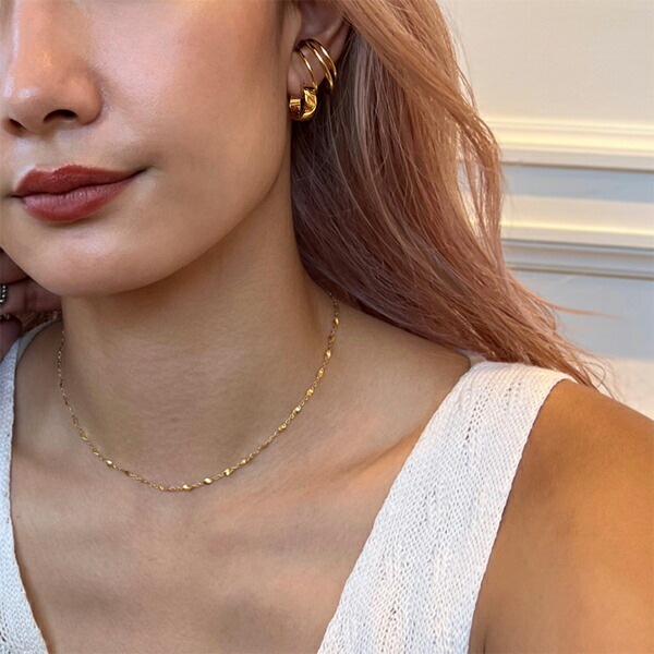 【片耳販売】甲丸フープ 中折れ式ピアス 5mm×15mm