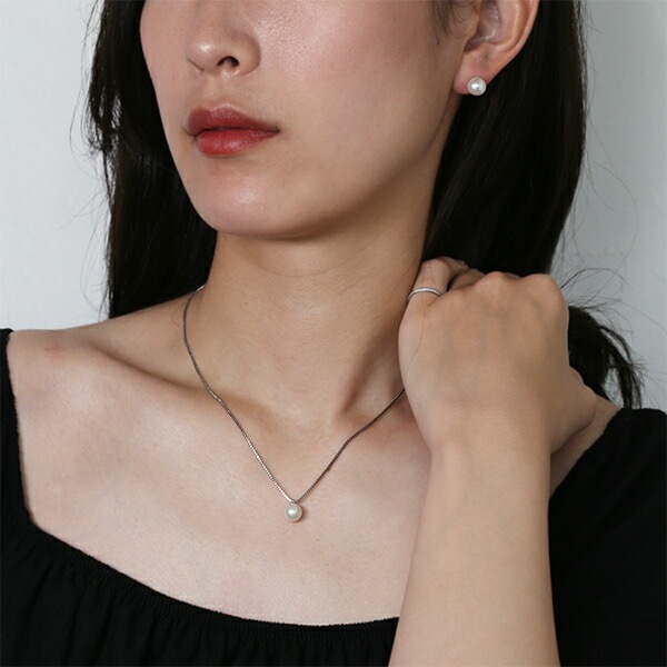 【片耳販売】あこや真珠 スタッドピアス ［8mm］