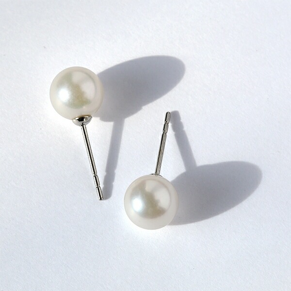 【片耳販売】あこや真珠 スタッドピアス ［8mm］