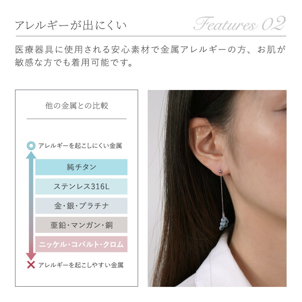 ピアス 金属アレルギー対応 セカンドピアス ファーストピアス レディース 誕生日 プレゼント ステンレス316 キャッチ ピアス 天然石 誕生石(1/6/11月etc.)【片耳用】
