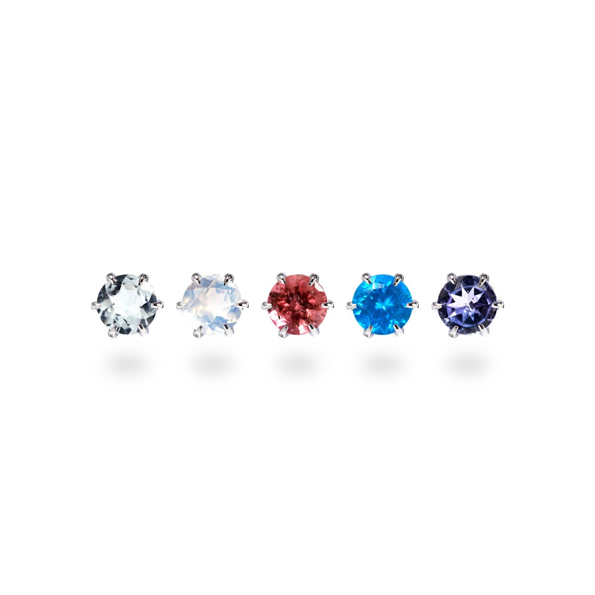 天然石 一粒 スタッドピアス ［3mm］