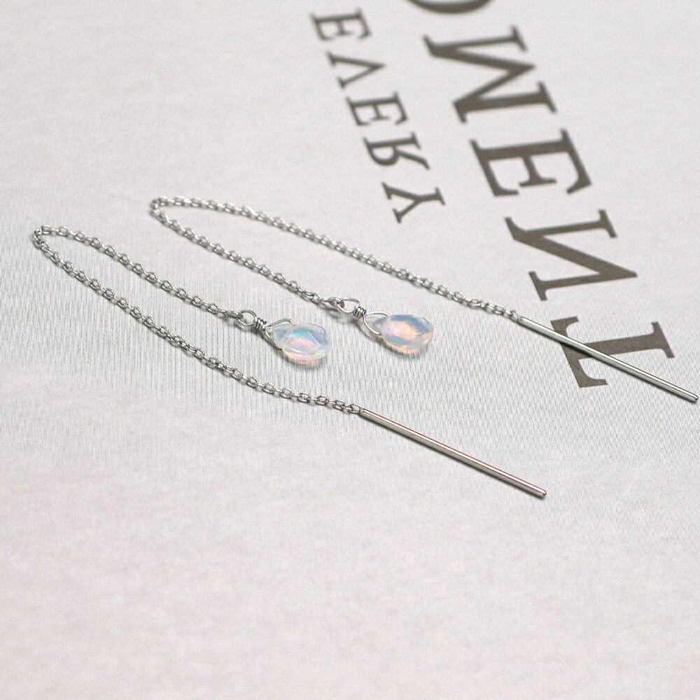 ピアス   ストーレート 4X6MM P/S ブリオ オパール