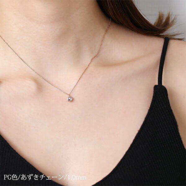 長さ調整可能 | ムーンストーン4mm カボションカット ネックレス【イエローゴールド色・ピンクゴールド色】
