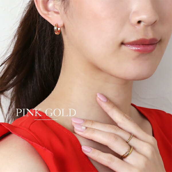 【片耳販売】《TypeB》ダイヤモンドカット フープ 中折れ式ピアス 3mm×15mm