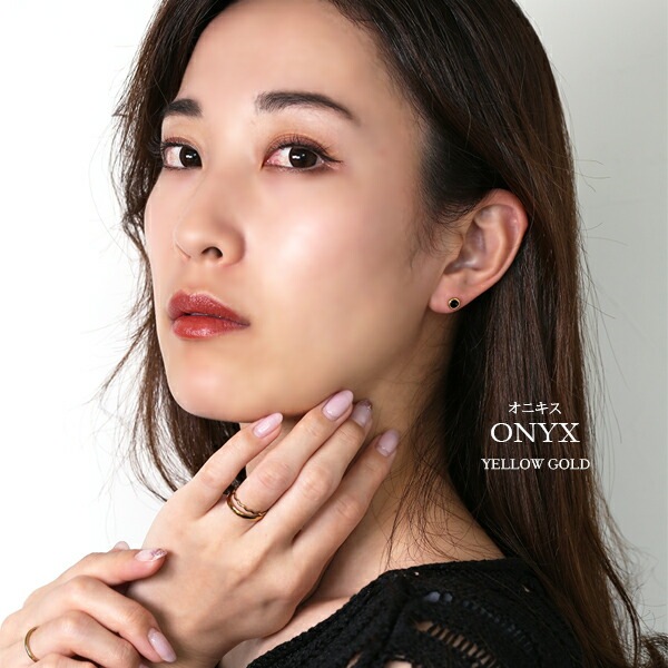 天然石 ローズカット  覆輪風 スタッドピアス ［4mm］