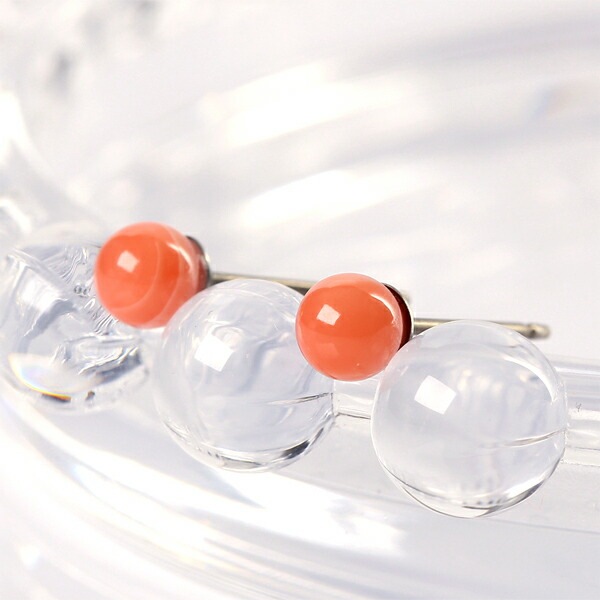 ピアス チタン 4MM 深海サンゴ