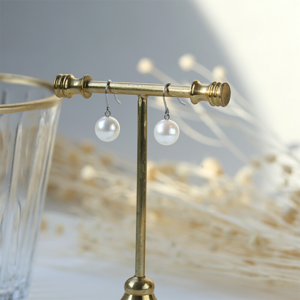 ピアス WRフック(小) 8MM 本パール