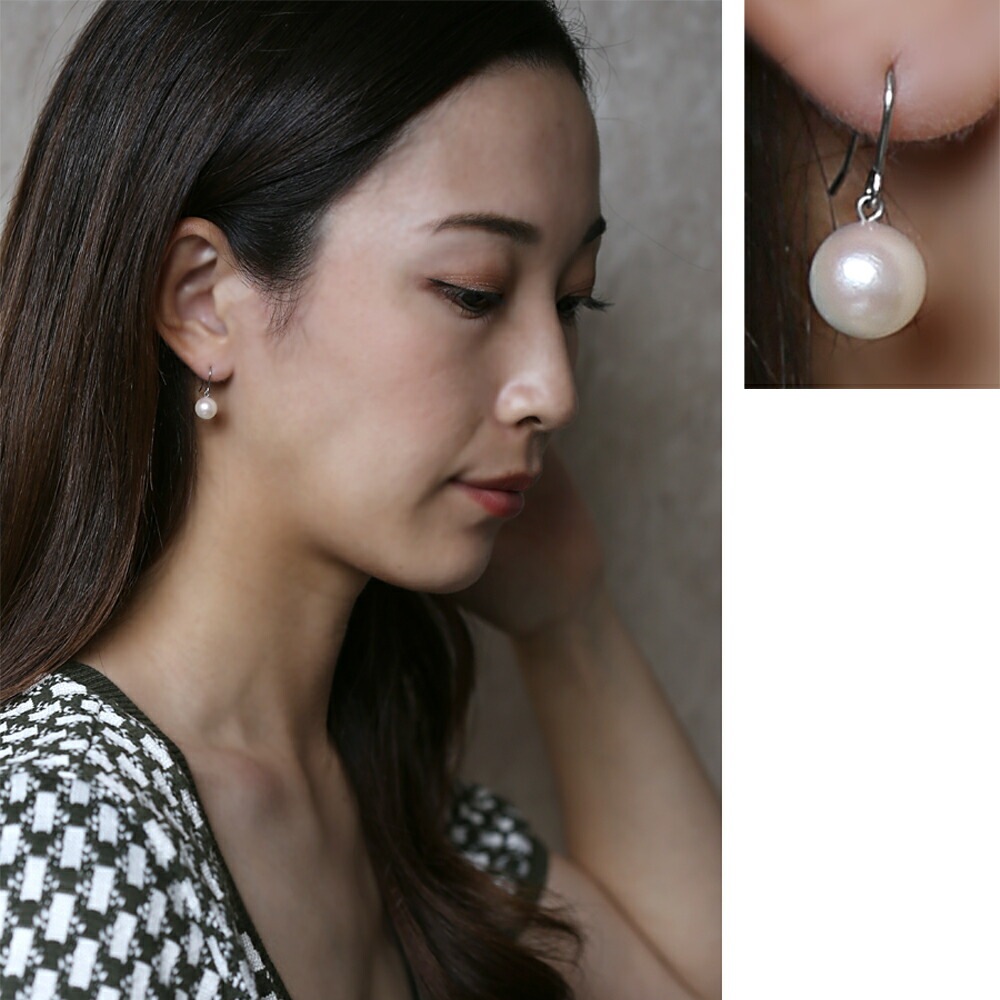 ピアス WRフック(小) 8MM 本パール
