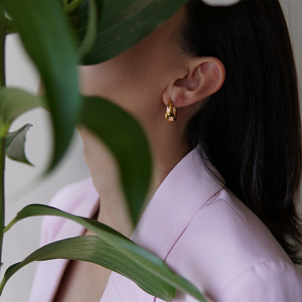 【片耳販売】月甲丸 中折れ式ピアス 10mm×20mm
