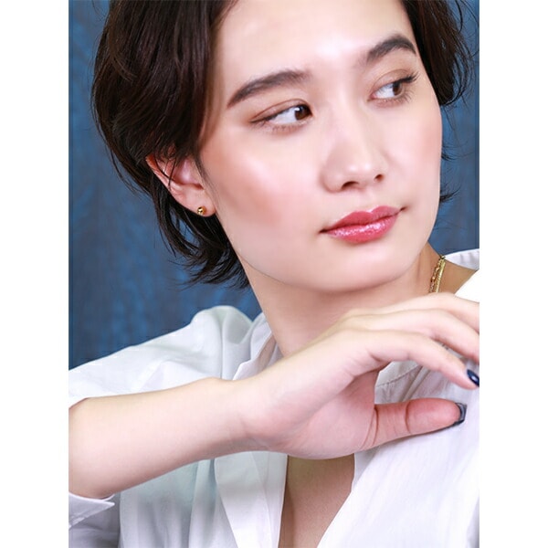 【片耳販売】丸玉 スタッドピアス 5mm 【イエローゴールド色】