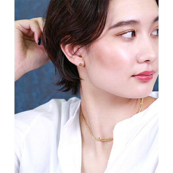 【片耳販売】丸玉 スタッドピアス 5mm 【イエローゴールド色】