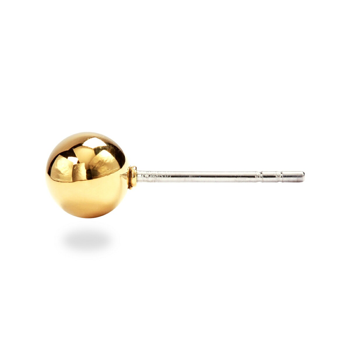 【片耳販売】丸玉 スタッドピアス 6mm 【イエローゴールド色】