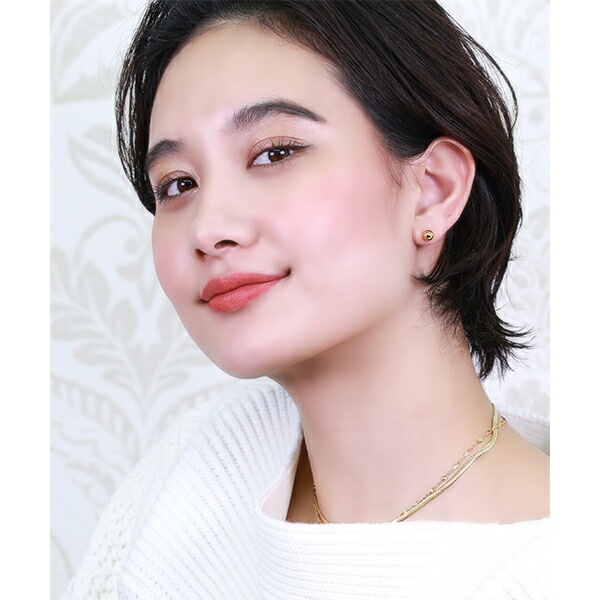 【片耳販売】丸玉 スタッドピアス 6mm 【イエローゴールド色】