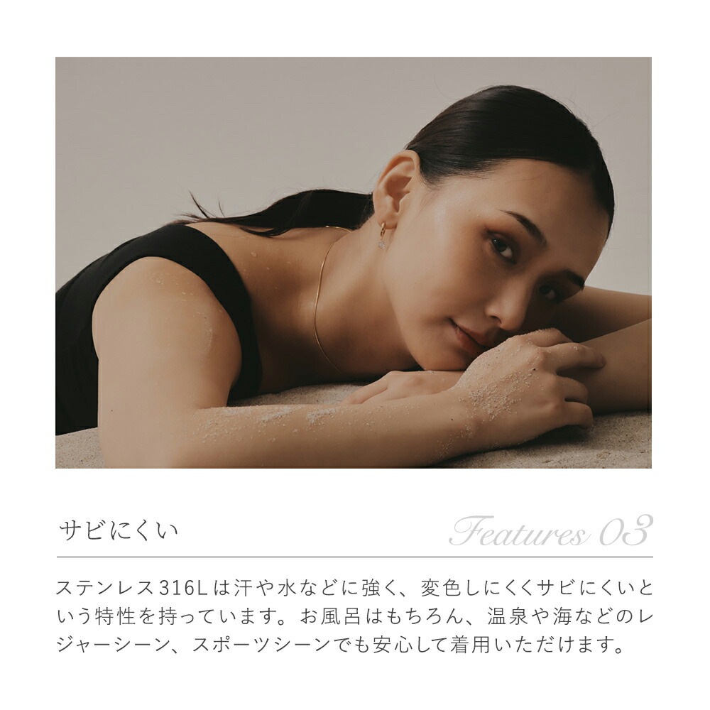 【片耳販売】キュービックぶら下がり フープ 中折れ式ピアス ［3mm～6mm］