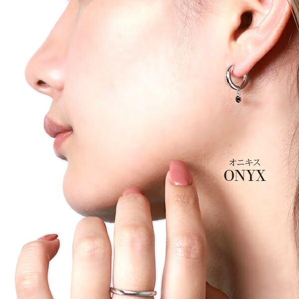 天然石 フープ 中折れ式ピアス ［3mm］