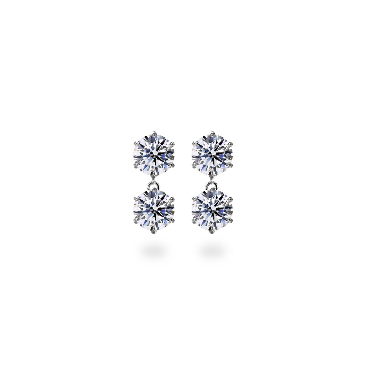 【片耳販売】キュービック 2連ピアス