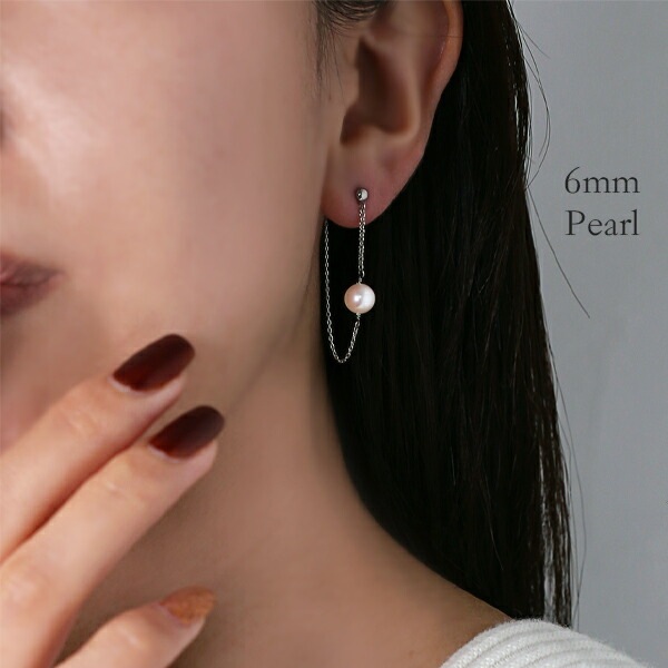 ピアス   3MM半丸 キャッチフープ 6MM 淡水P