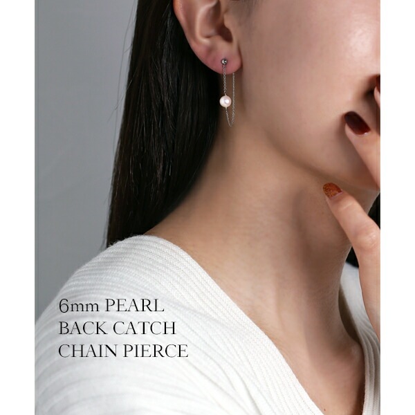 ピアス   3MM半丸 キャッチフープ 6MM 淡水P