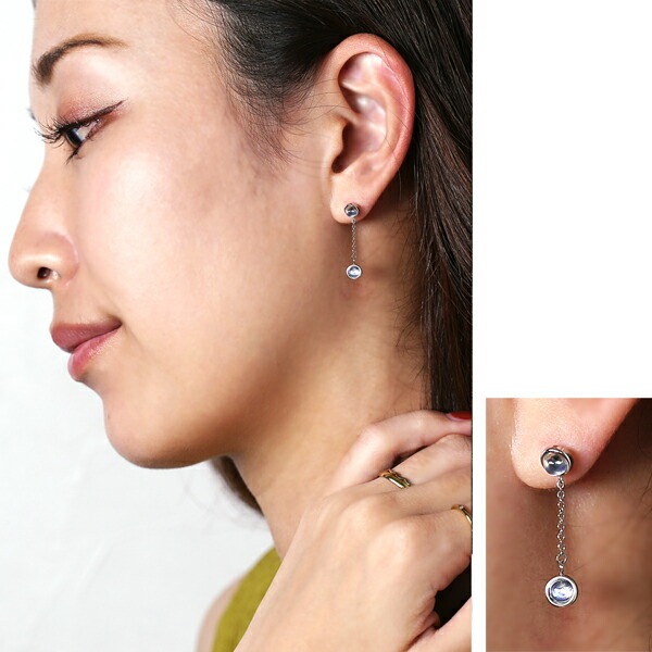 ピアス   覆輪 4MM Bムーン 2連