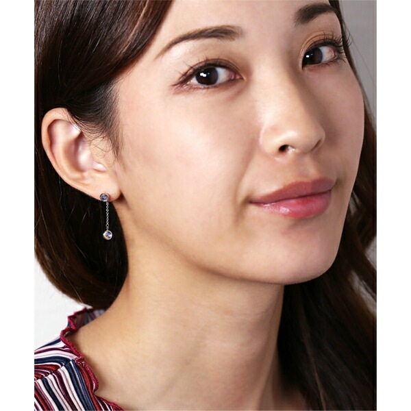 ピアス   覆輪 4MM Bムーン 2連