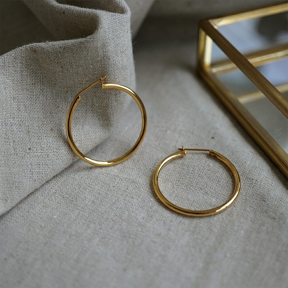 パイプクロッシングフープピアス 2mm×30mm