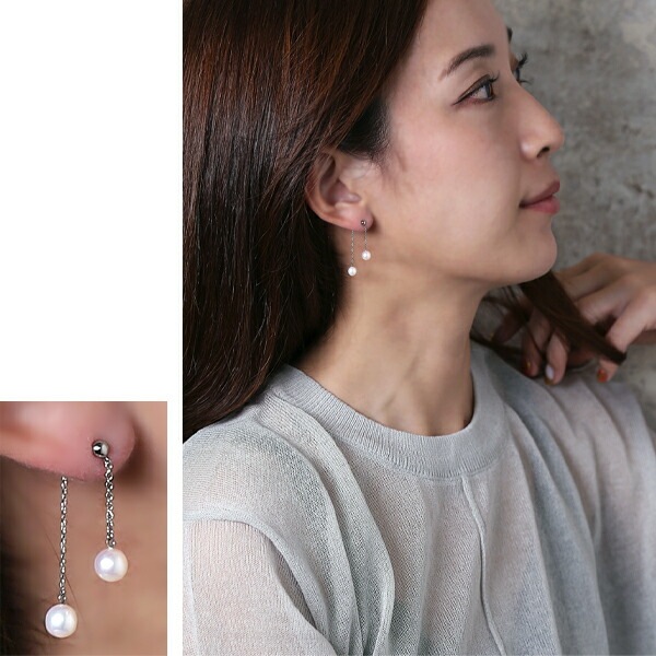 ピアス 3MM半丸 キャッチブラ 5MM 淡水P