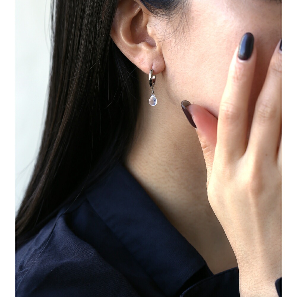 ピアス   2X13 中折 6X7MM P/S カボ Bムーン