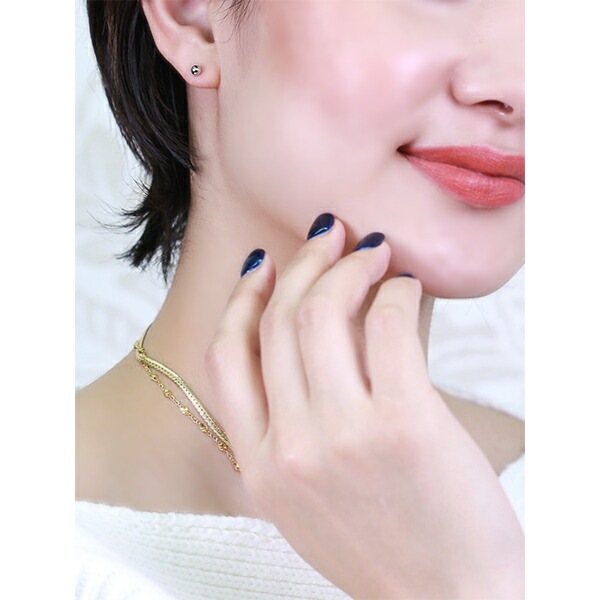 丸玉 スタッドピアス 4mm 【ホワイトゴールド色】