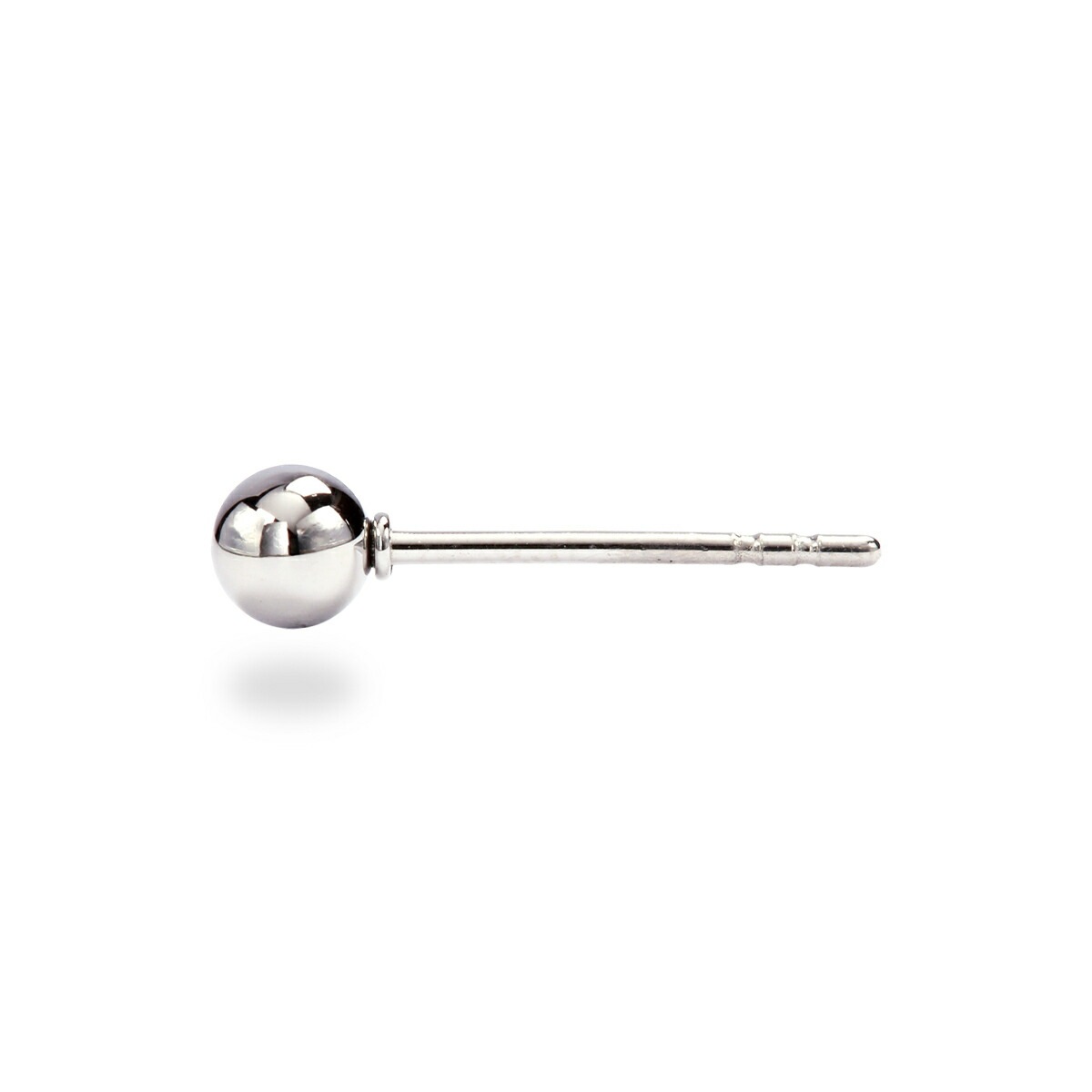 丸玉 スタッドピアス 4mm 【ホワイトゴールド色】