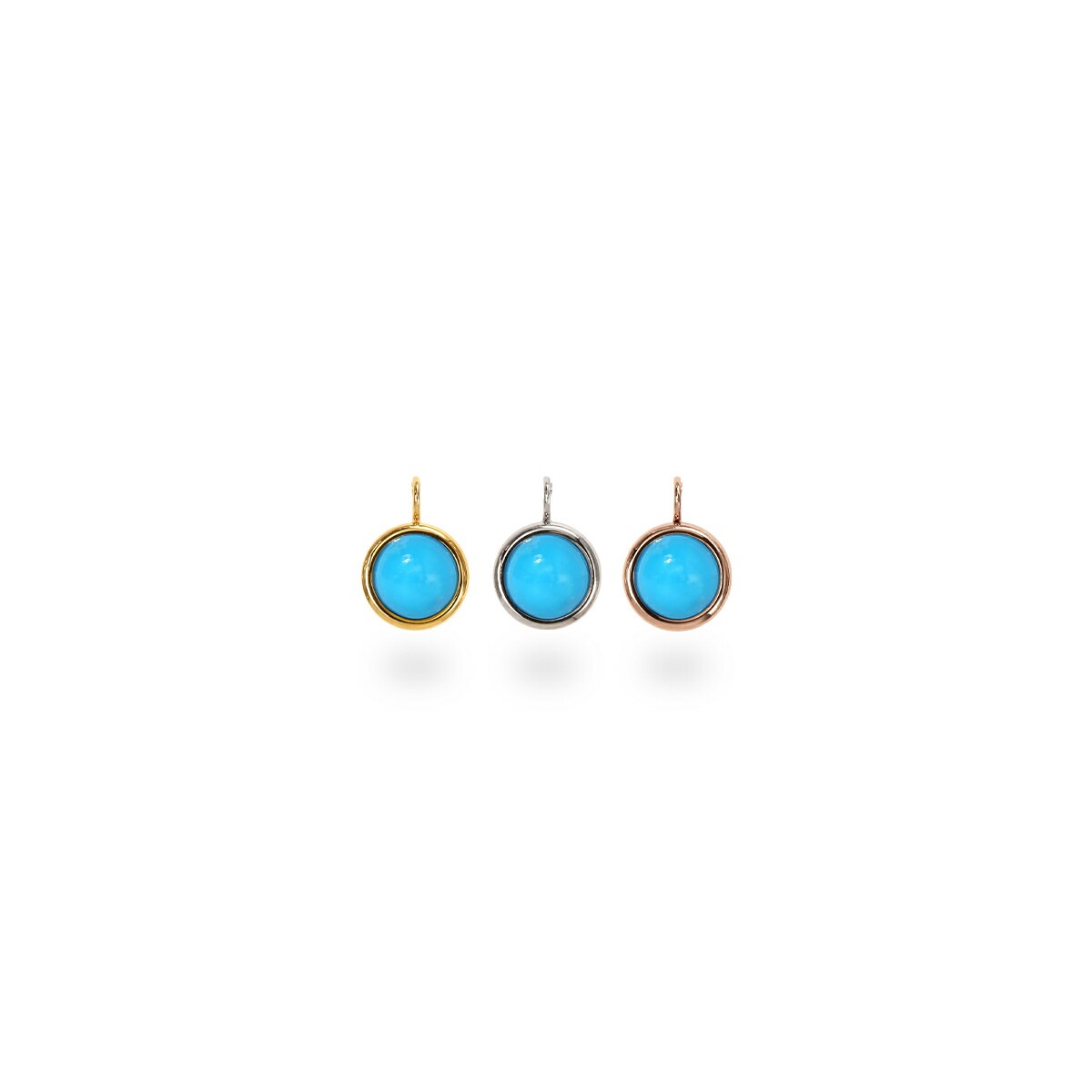 ターコイズ カボションカット  覆輪風 ペンダントトップ ［4mm］