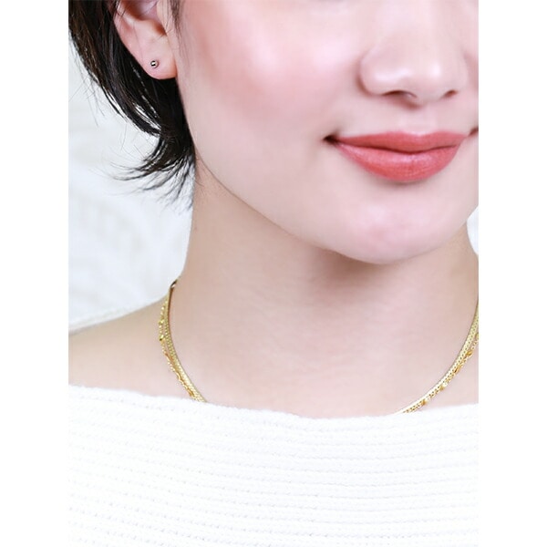 【片耳販売】丸玉 スタッドピアス 3mm 【ホワイトゴールド色】