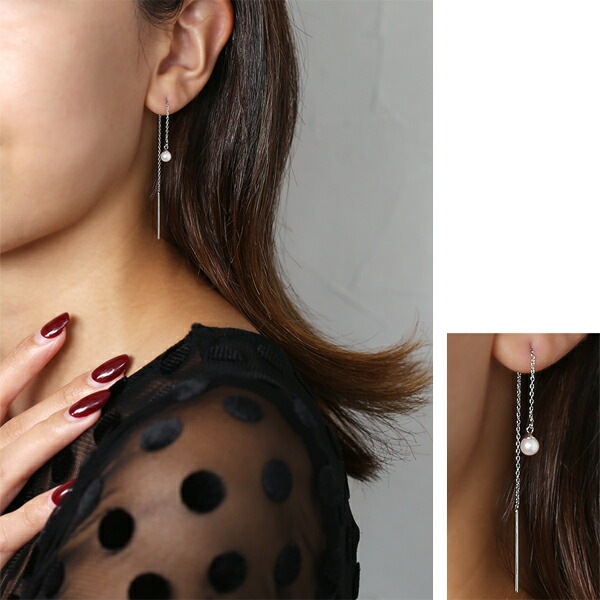 ピアス   ストーレート 4MM 淡水P
