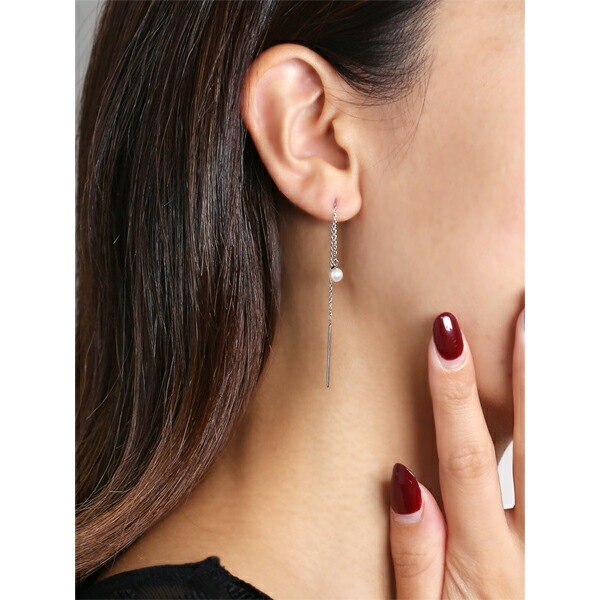 ピアス   ストーレート 4MM 淡水P
