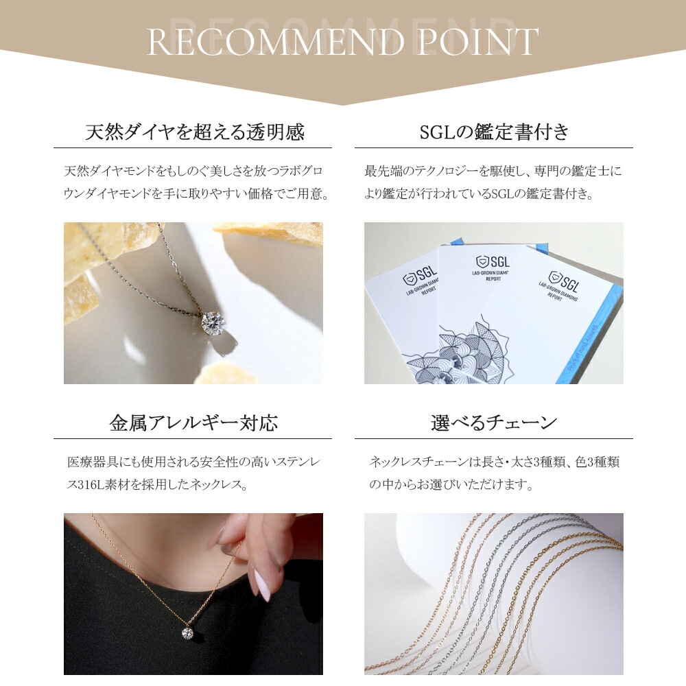 0.5ct ラボグロウンダイヤモンド ネックレス