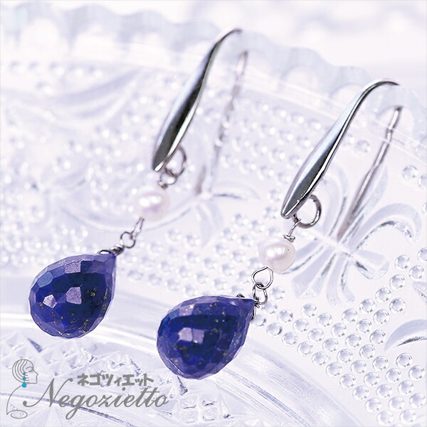 ピアス   WIフック 淡水P/7X10MM ブリオ ラピス