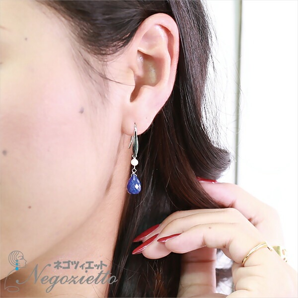 ピアス   WIフック 淡水P/7X10MM ブリオ ラピス