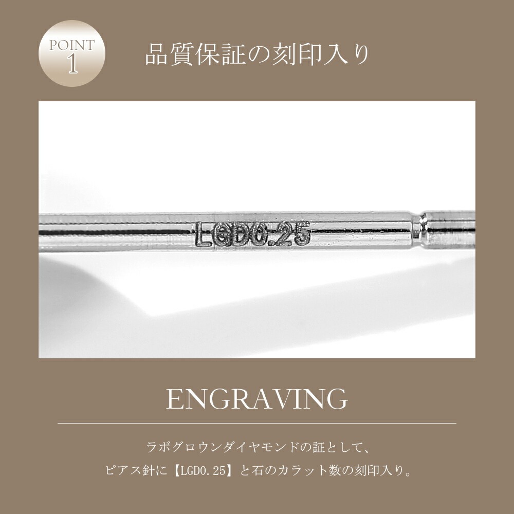 【片耳販売】0.25ct ラボグロウンダイヤモンド スタッドピアス