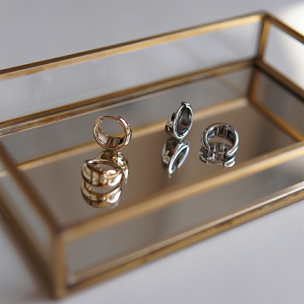 月甲丸 中折れ式ピアス 7mm×15mm