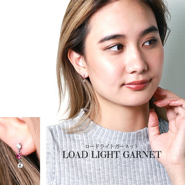 天然石×キュービック 3連 スタッドピアス ［3mm］