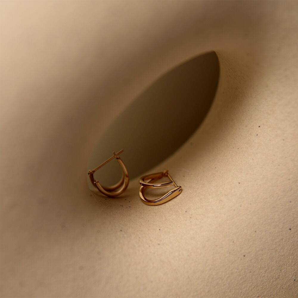 ツイン フープクロッシングピアス