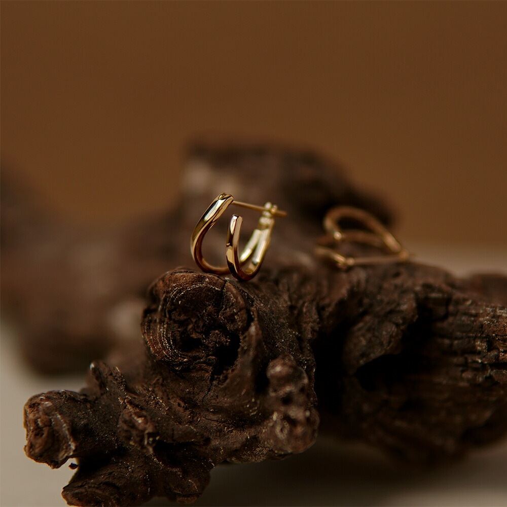 ツイン フープクロッシングピアス