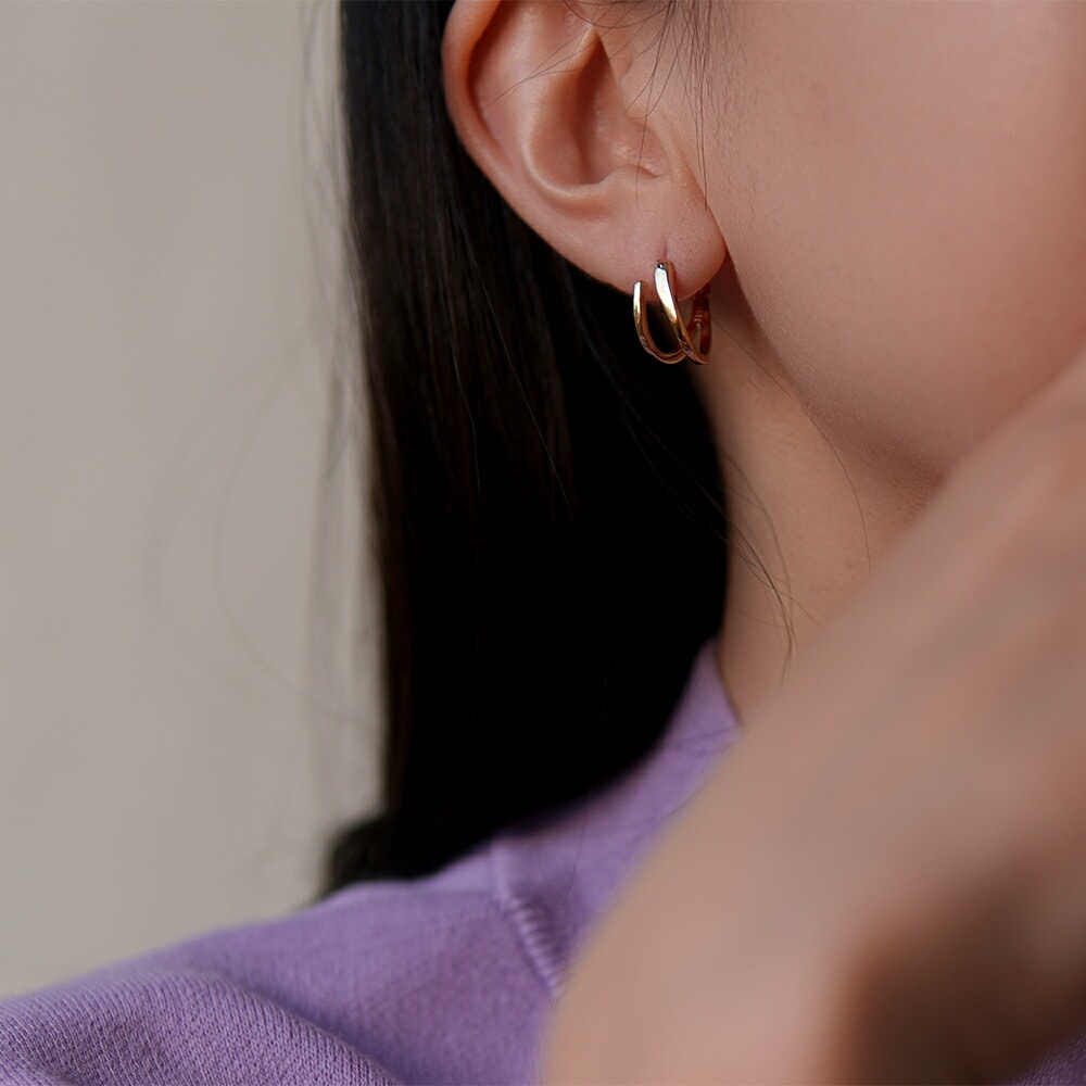 ツイン フープクロッシングピアス